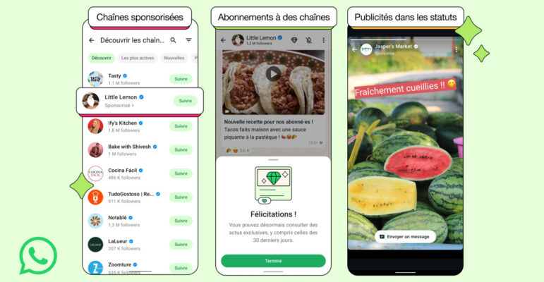 WhatsApp Publicites Statuts Chaines