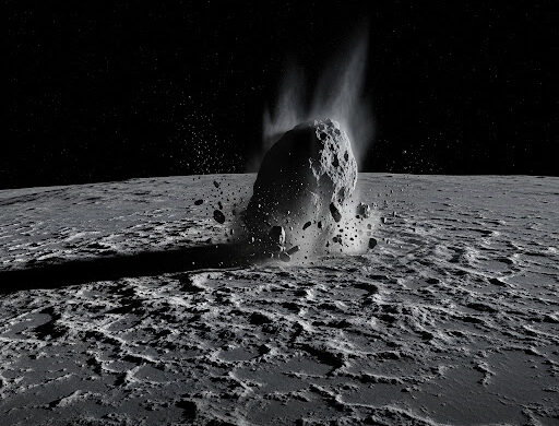 asterroid crash on moon