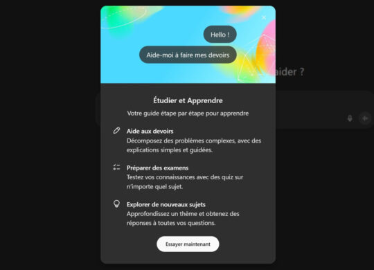 ChatGPT Mode Etudier et Apprendre