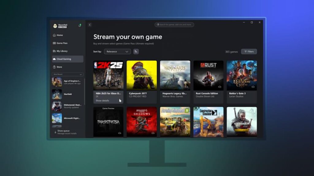 Cloud Gaming Xbox PC