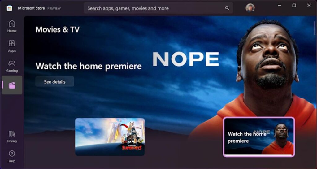 Microsoft Store Movies and TV