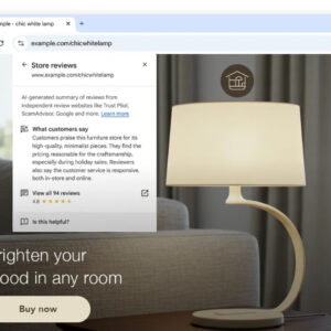 Image article Google Chrome ajoute des avis générés par IA sur les boutiques en ligne