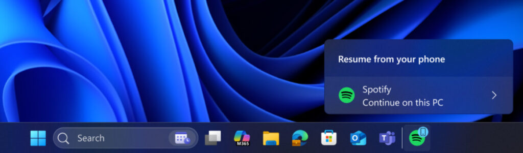 Windows 11 Notification Transfert Tache Depuis Application Android
