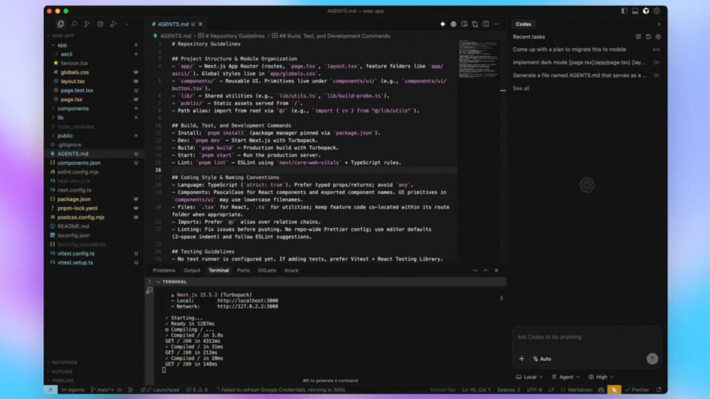 GPT-5-Codex IDE