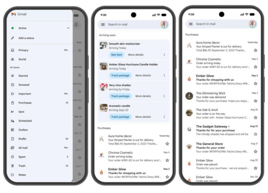 Gmail Onglet Achats Commandes