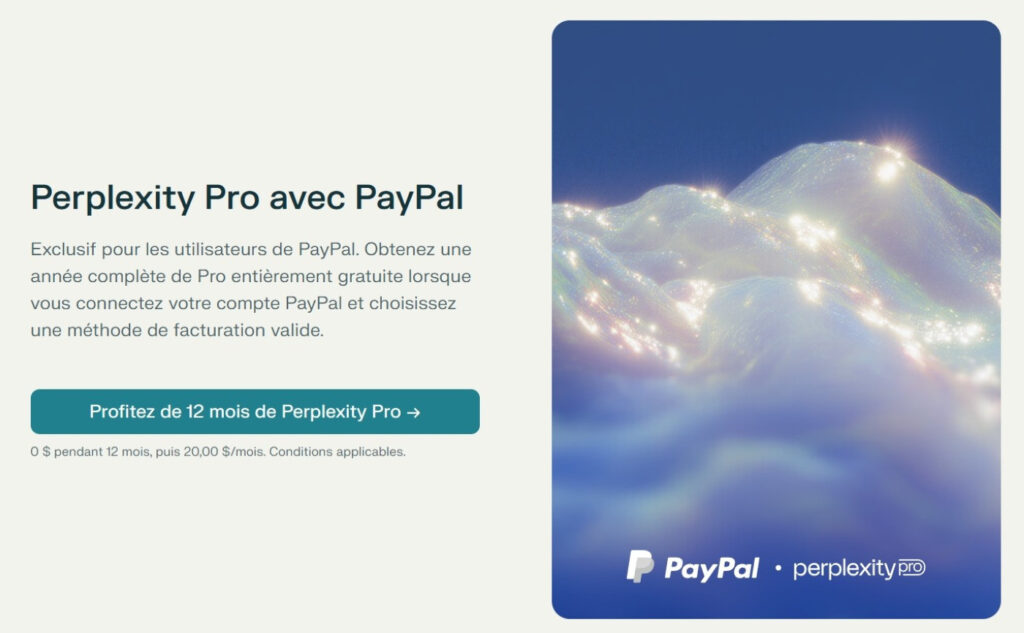Perplexity Pro Gratuit PayPal
