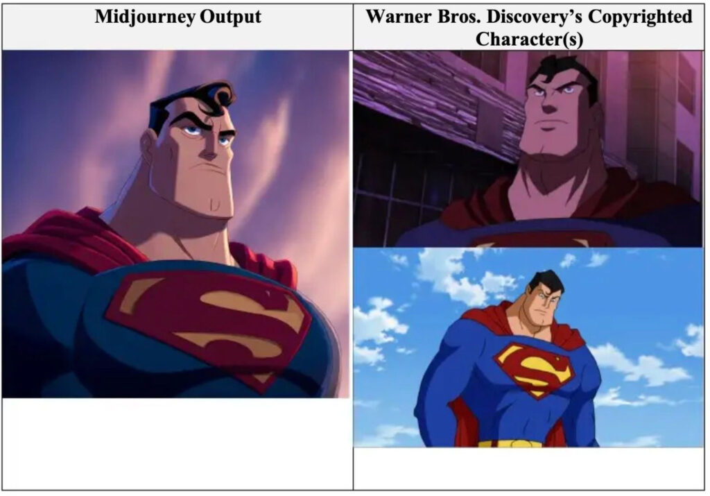 Plainte Warner Bros Midjourney