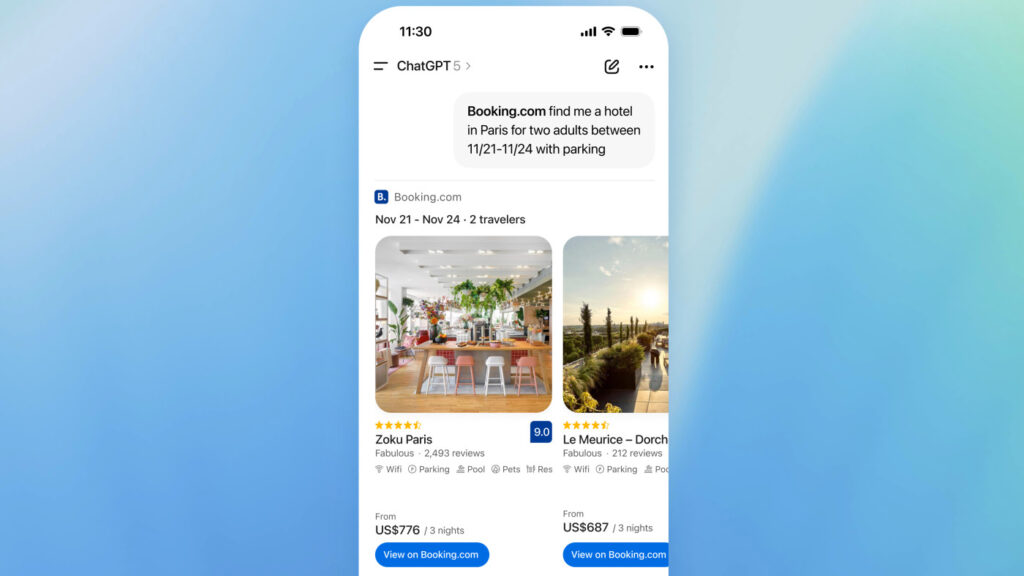 ChatGPT Integration Applications Tierces Booking