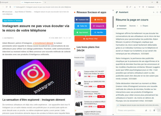 Comet Navigateur Assistant IA