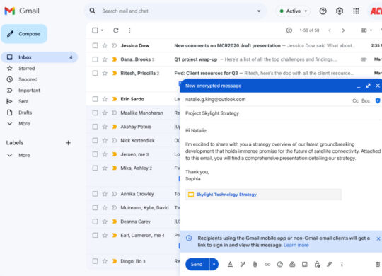 Gmail Envoi Email Chiffrement Bout En Bout