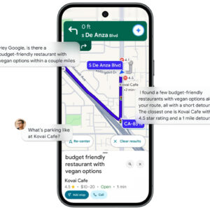 Image article Google Maps ajoute l’IA Gemini pour la navigation GPS, le trafic et plus
