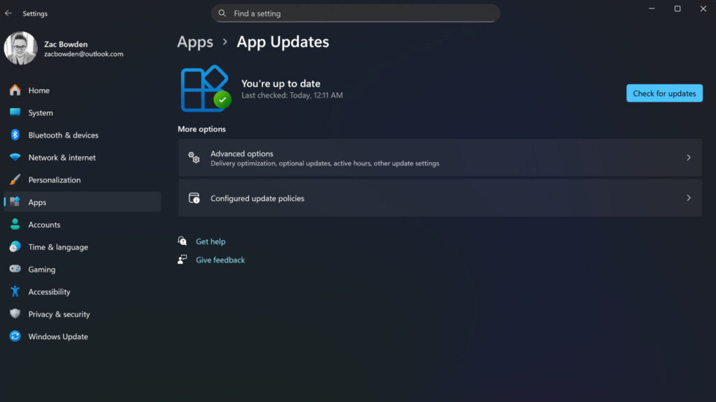 Windows 11 Mise A Jour Applications Depuis Parametres