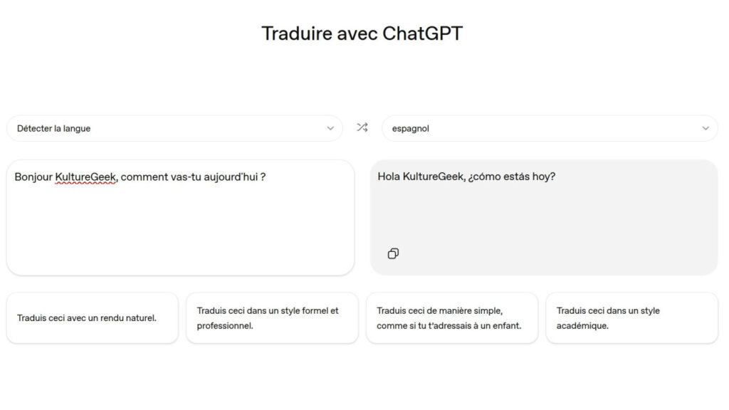 ChatGPT Translate Traduction
