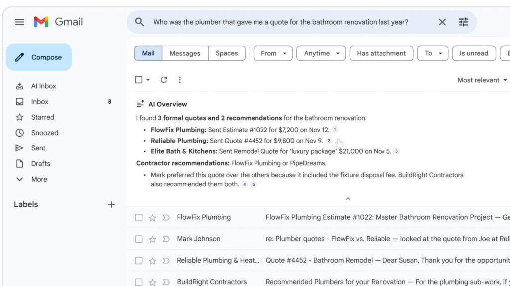Gmail AI Overview Resume
