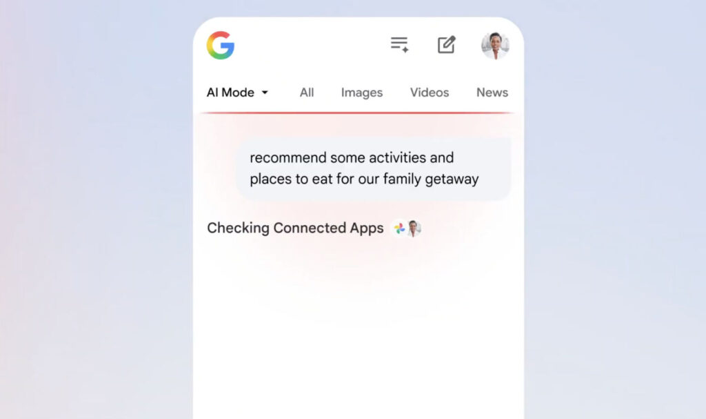 Google Mode IA Donnees Applications Tierces