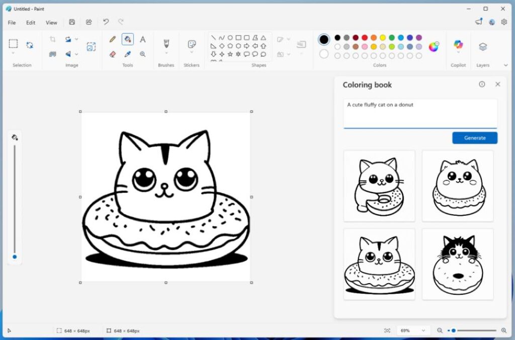 Microsoft Paint livre de coloriage