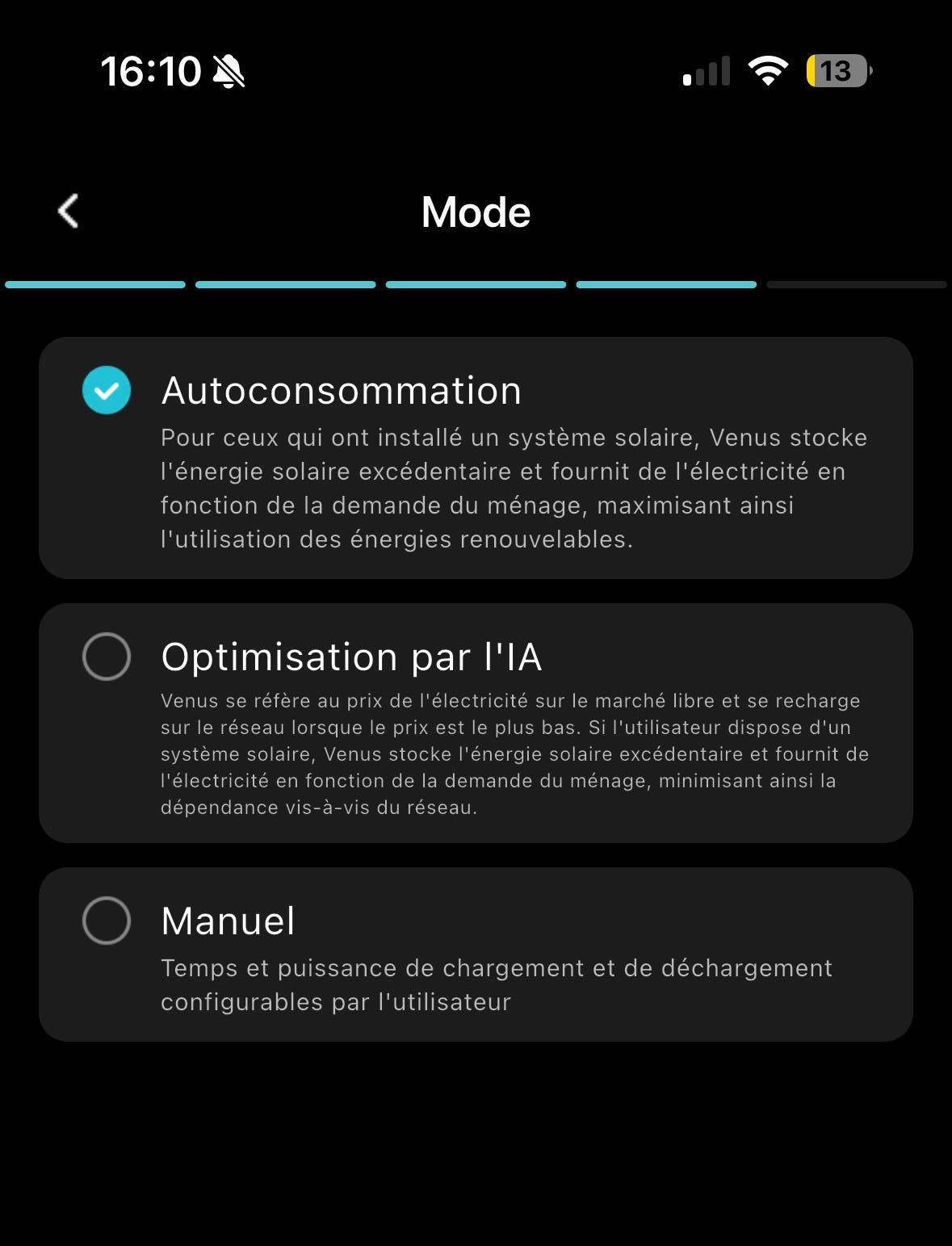 Choix Mode Marstek Venus E 3.0