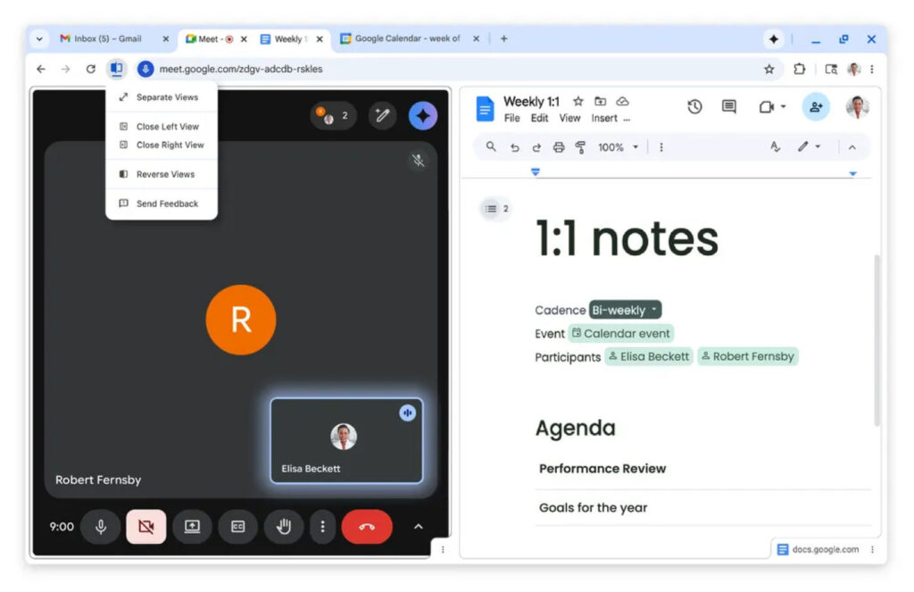 Google Chrome Vue Partagee