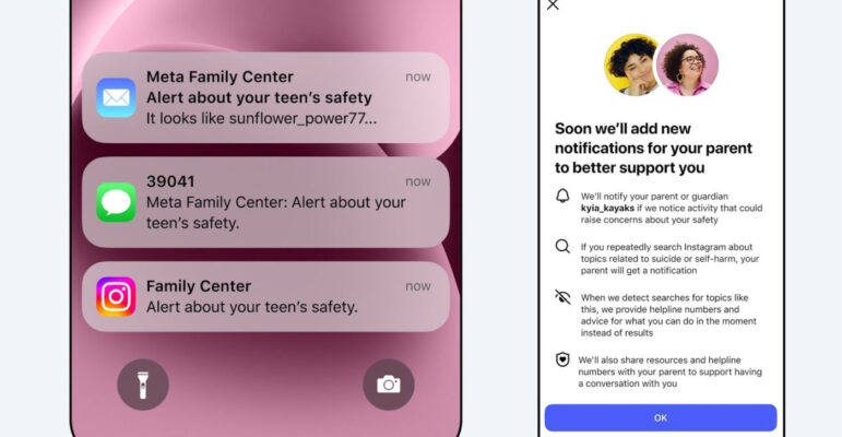 Instagram Alerte Notification Parents Enfants Suicide Automutilation