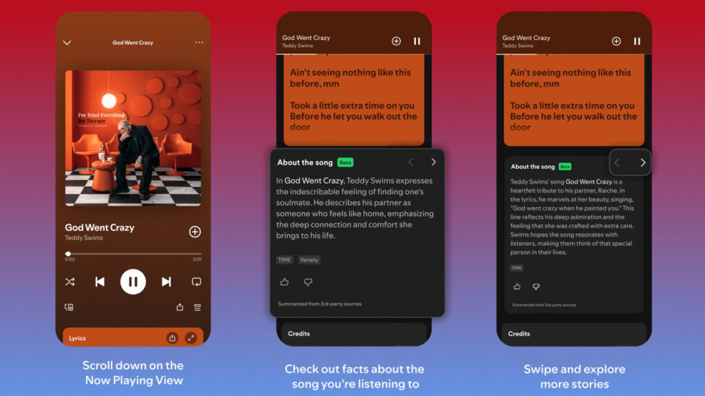 Spotify About The Song