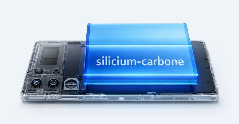 smartphoneavec batetrie silicium-carbone