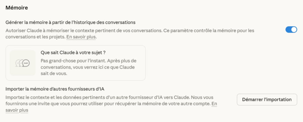 Claude Importer Memoire
