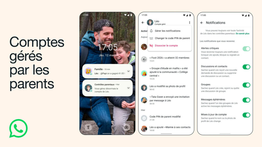 WhatsApp Comptes Enfants Geres Par Parents