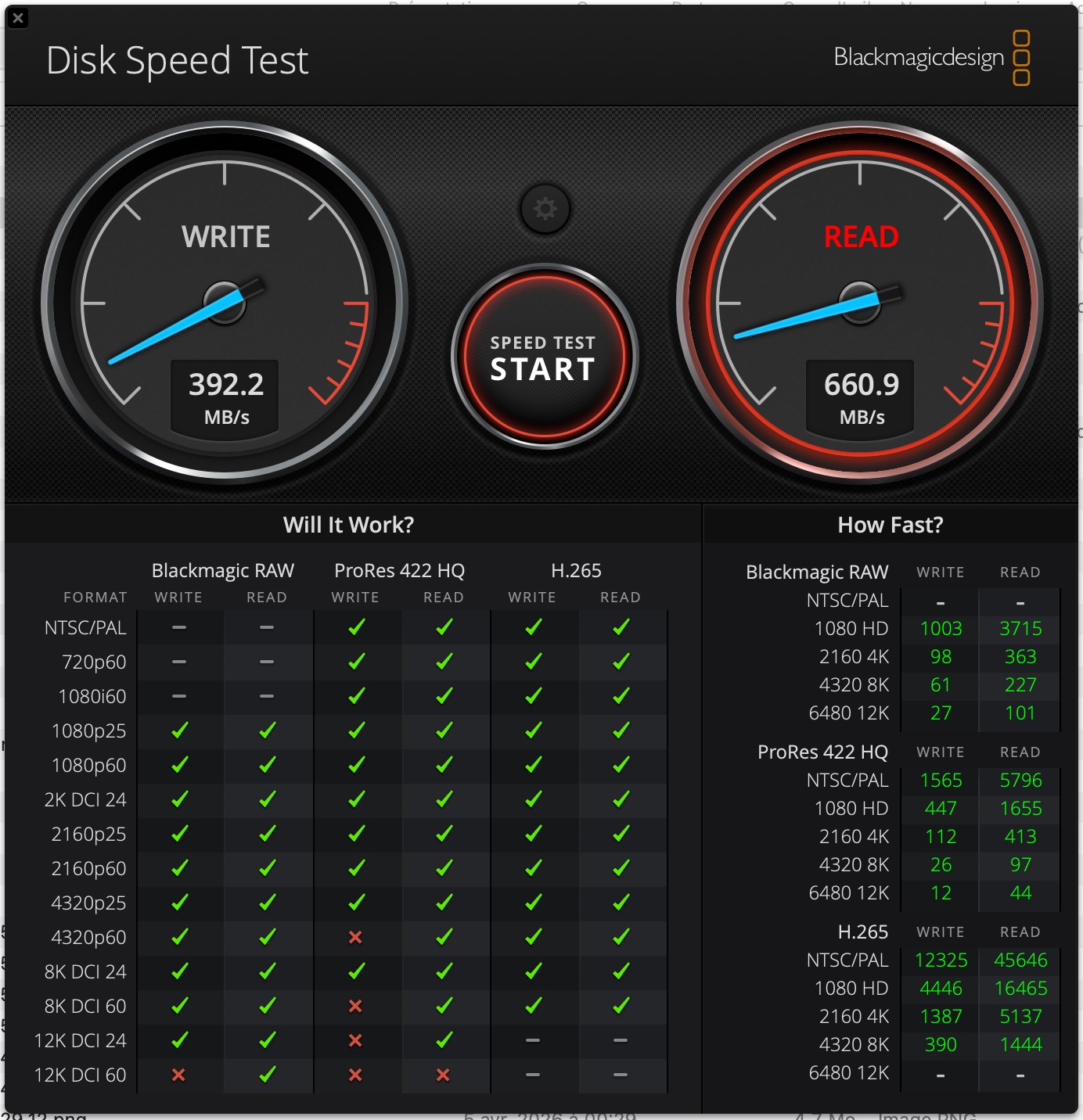 DiskSpeedTest Test Lexar ARMOR 700 SSD