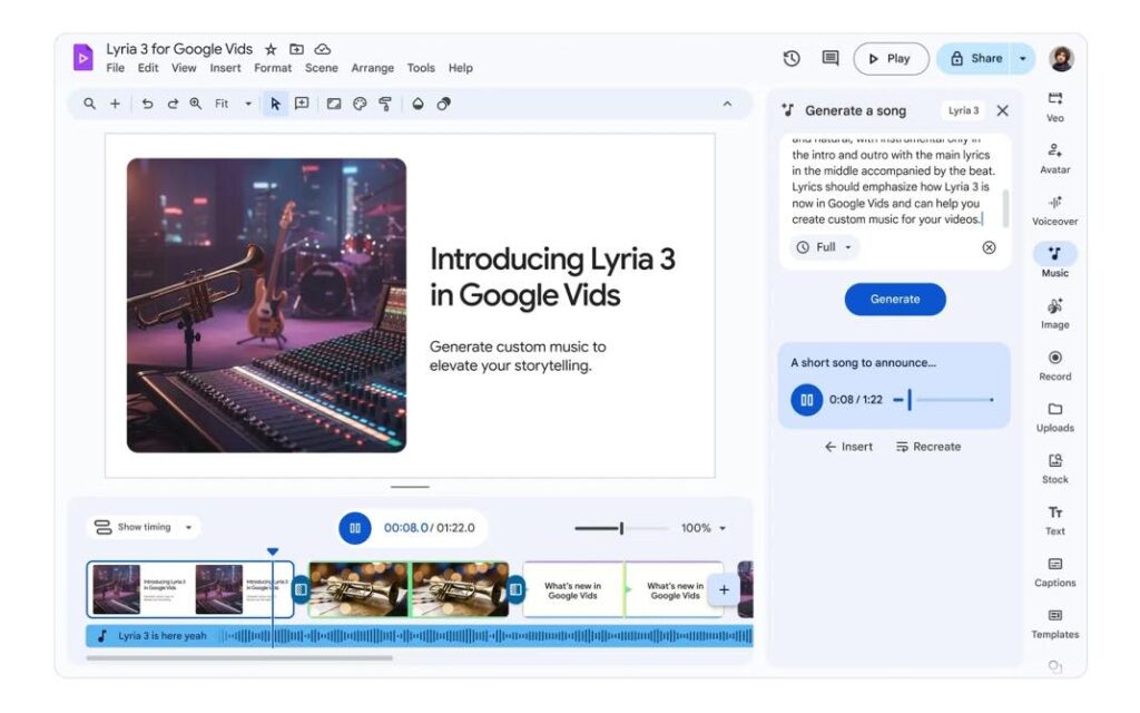 Google Vids Lyria 3