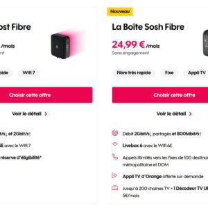 Image article Sosh lance Boost Fibre, une offre 8 Gb/s et Wi-Fi 7 à 26,99 €/mois