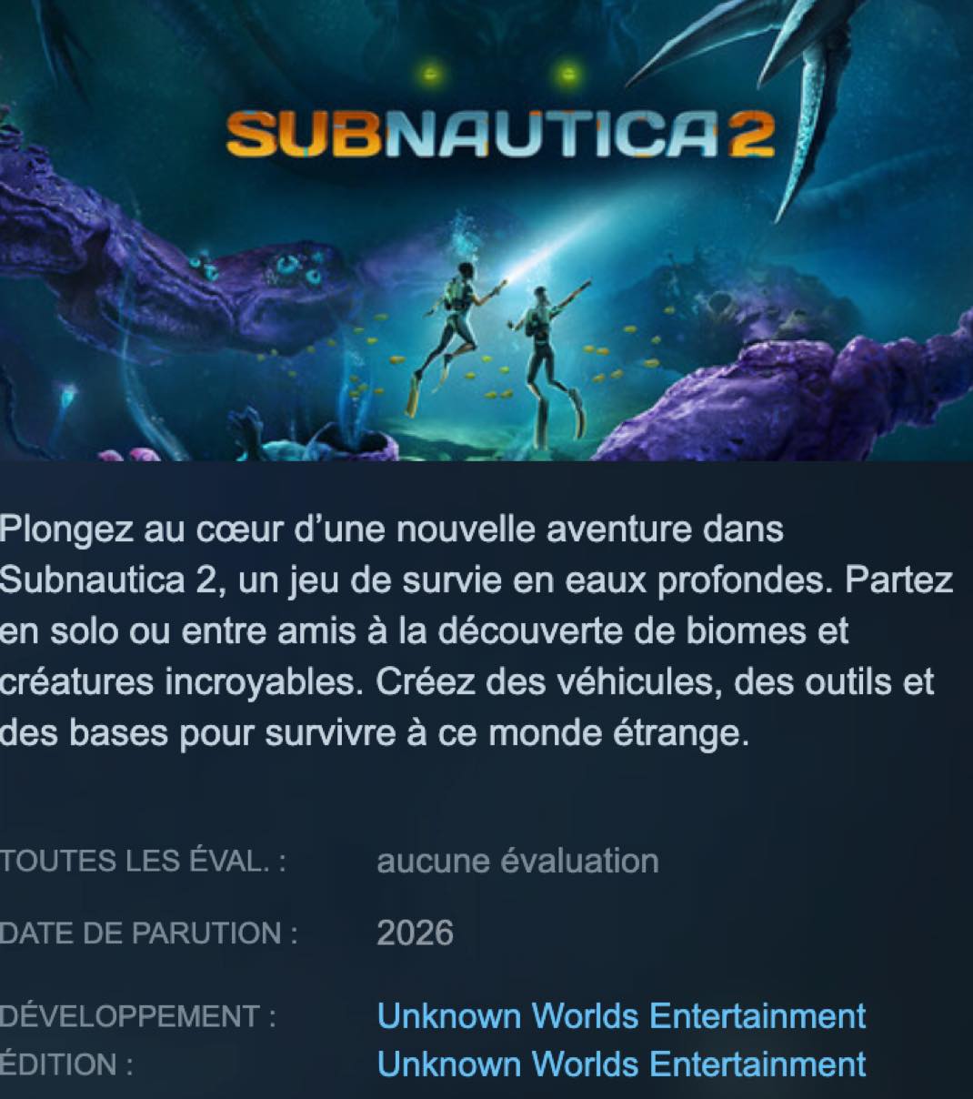 Subnautica 2 Steam