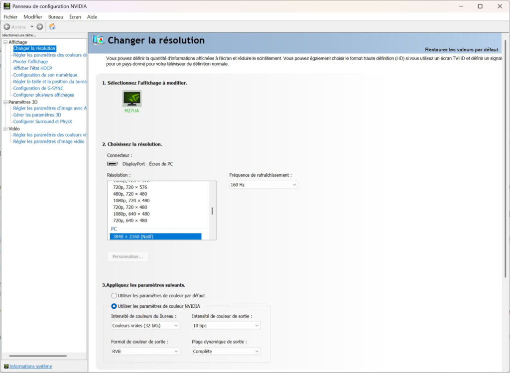 Nvidia Panneau De Configuration