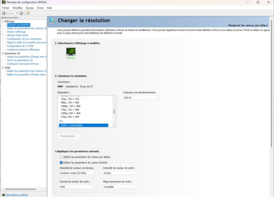Nvidia Panneau De Configuration