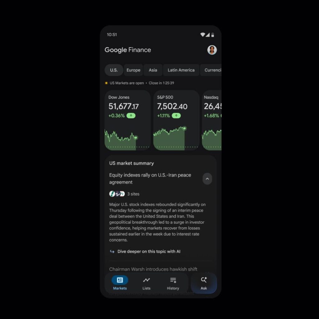 Google Finance app