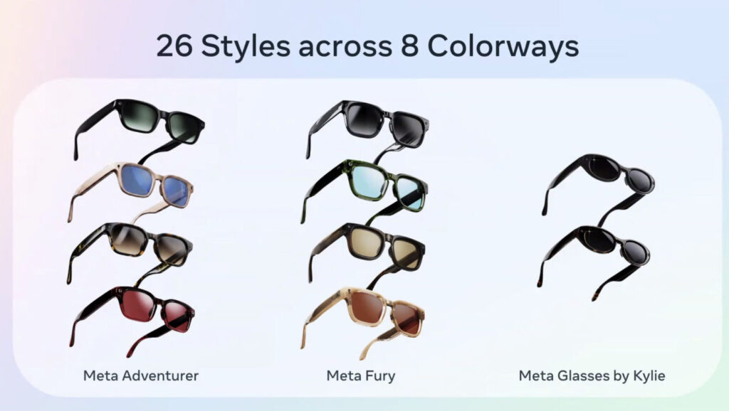 Lunettes connect&eacute;es Meta Adventurer vs Fury vs By Kylie Jenner 26 Styles