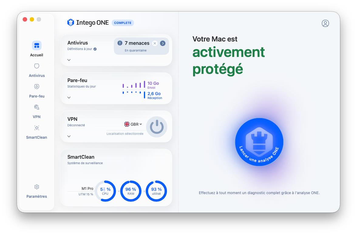 Screenshot Intego ONE FR 1 Home