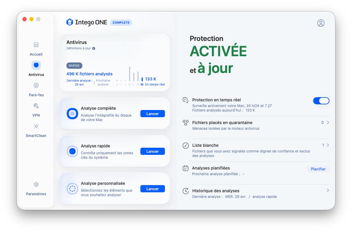 Screenshot Intego ONE FR 2 Antivirus