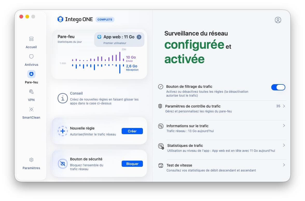 Screenshot Intego ONE FR 3 Firewall