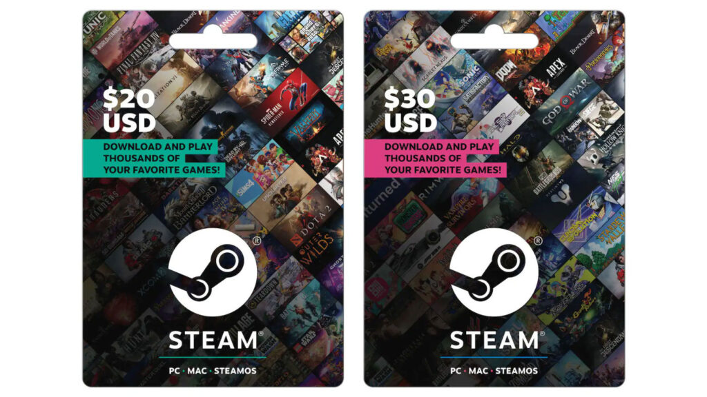 Steam Cartes Cadeaux