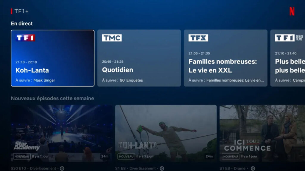 TF1 Plus Chaines Netflix