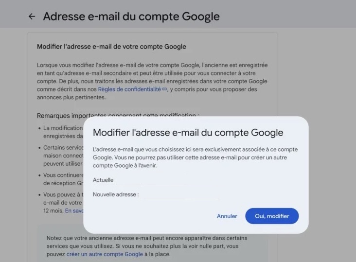 Changer Adresse Email Gmail