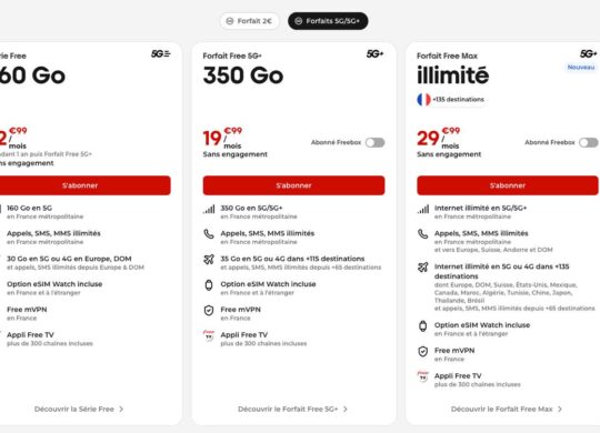 forfaits free mobile