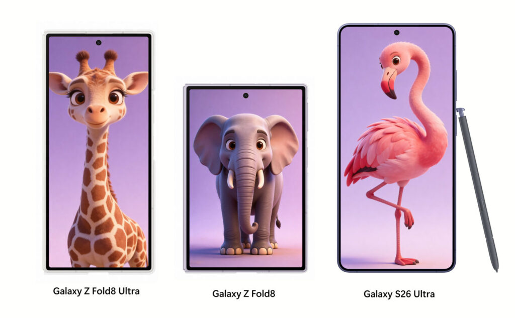 Fuite Galaxy Z Fold 8 Ultra vs Galaxy Z Fold 8 vs Galaxy S26 Ultra