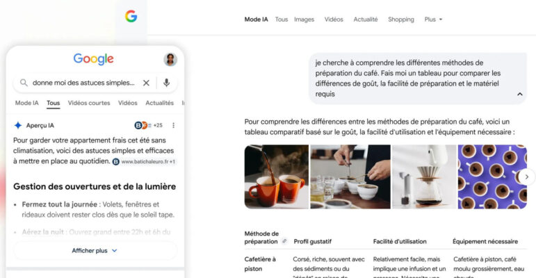 Google Recherche Apercus IA Mode IA Francais
