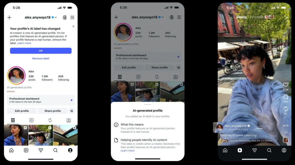 Instagram Label Comptes Influenceurs Generes Par IA