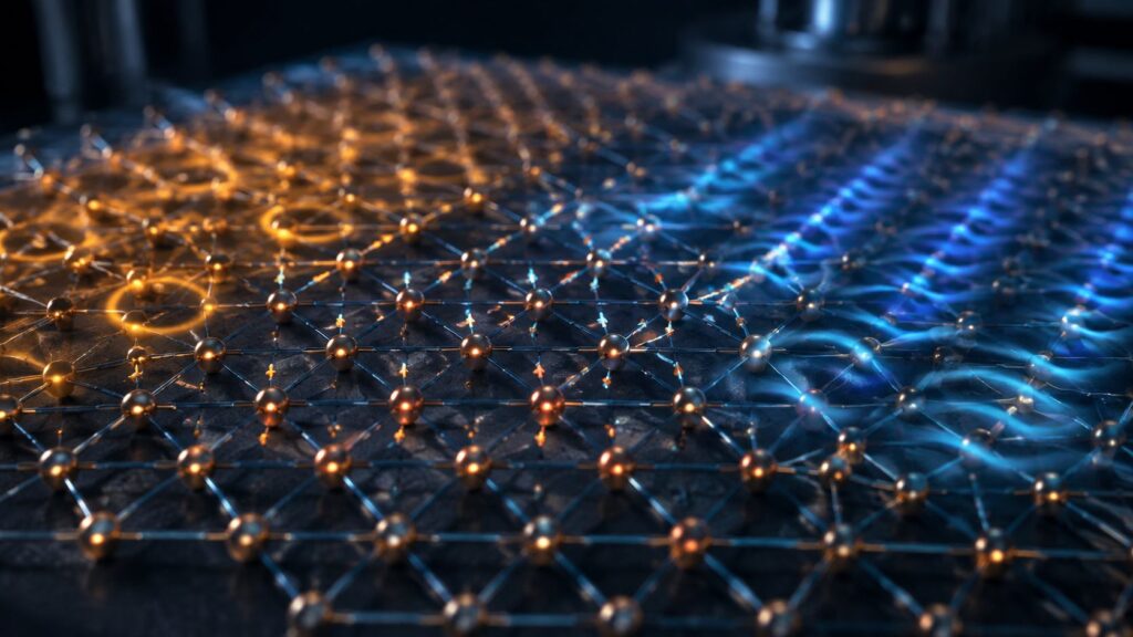 Réseau atomique triangulaire traversé par des ondes de charge