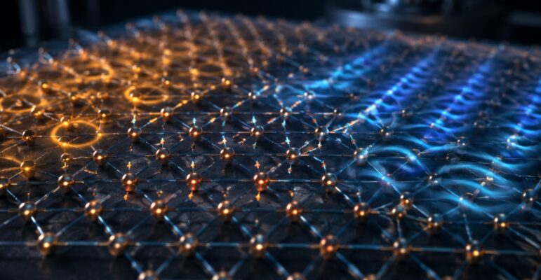 Réseau atomique triangulaire traversé par des ondes de charge