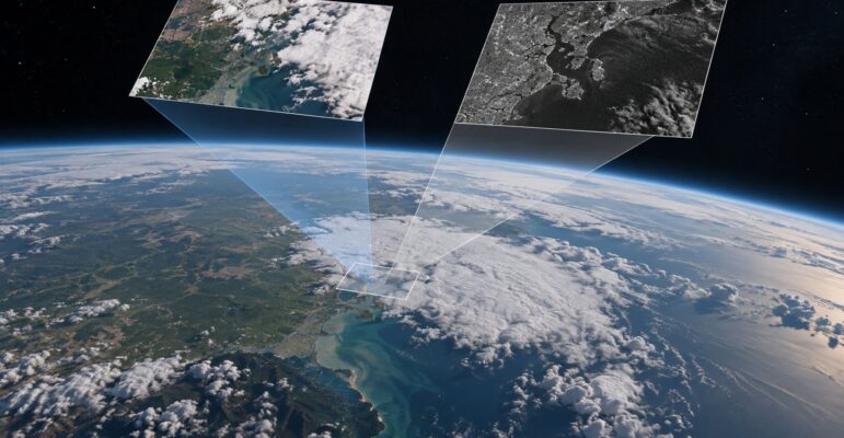 Comparaison d’une observation optique et radar d’une même région sous les nuages.