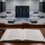 Décision de justice devant une infrastructure de publicité en ligne interconnectée.
