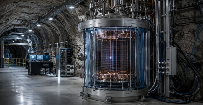 Détecteur souterrain de particules dans un laboratoire rocheux